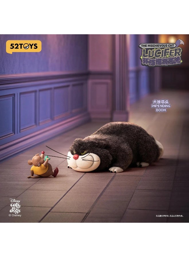 52TOYS صندوق مفاجآت: دمية لوسيفر "القط المشاغب" من فيلم ديزني، قطعة واحدة عشوائية، مجسم بملمس فرو قط حقيقي - Image 5